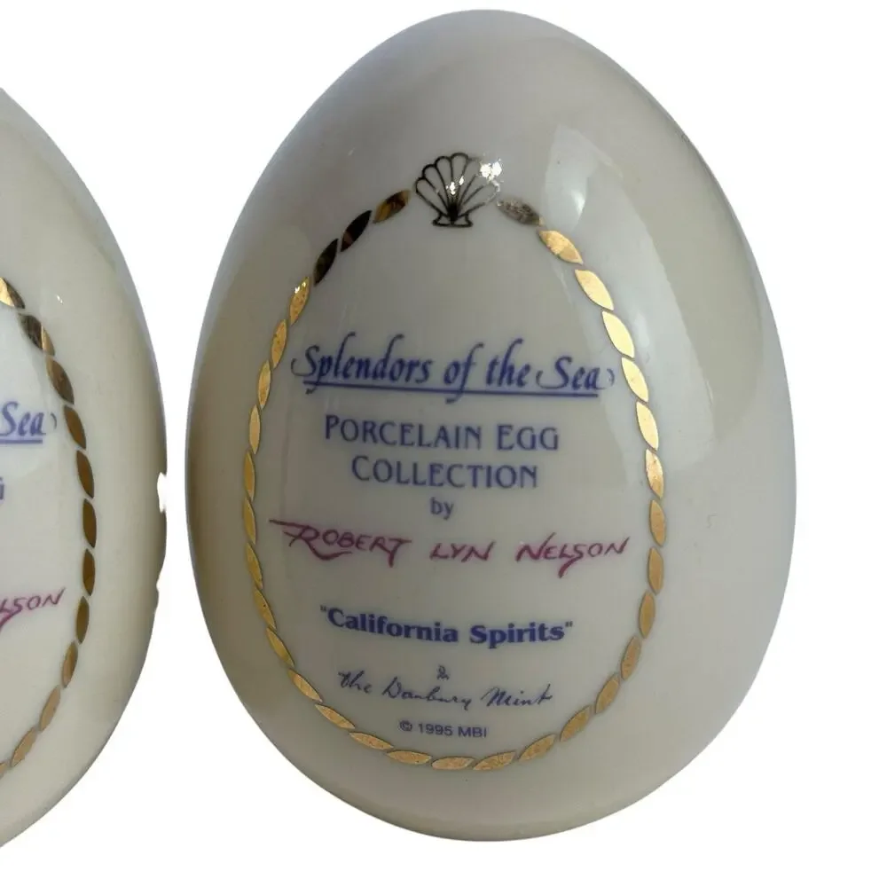 Set of 3 Robert Lyn Nelson Porcelain Eggs Splendors of the Sea Series